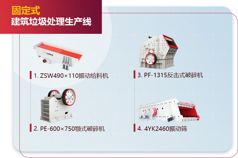 固定式建筑垃圾處理生產(chǎn)線流程圖