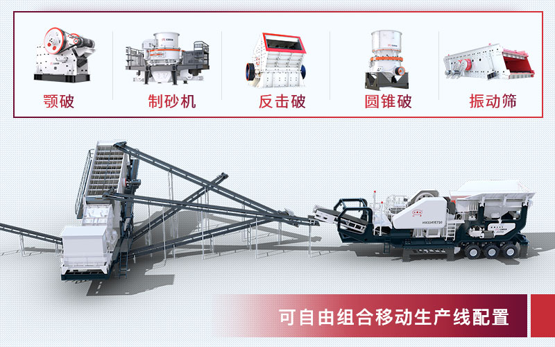 移動(dòng)碎石破碎機(jī)可隨需求任意搭配